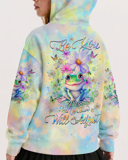 BE YOU THE WORLD WILL ADJUST FROG KIDS ALL OVER PRINT - YHKD1812233