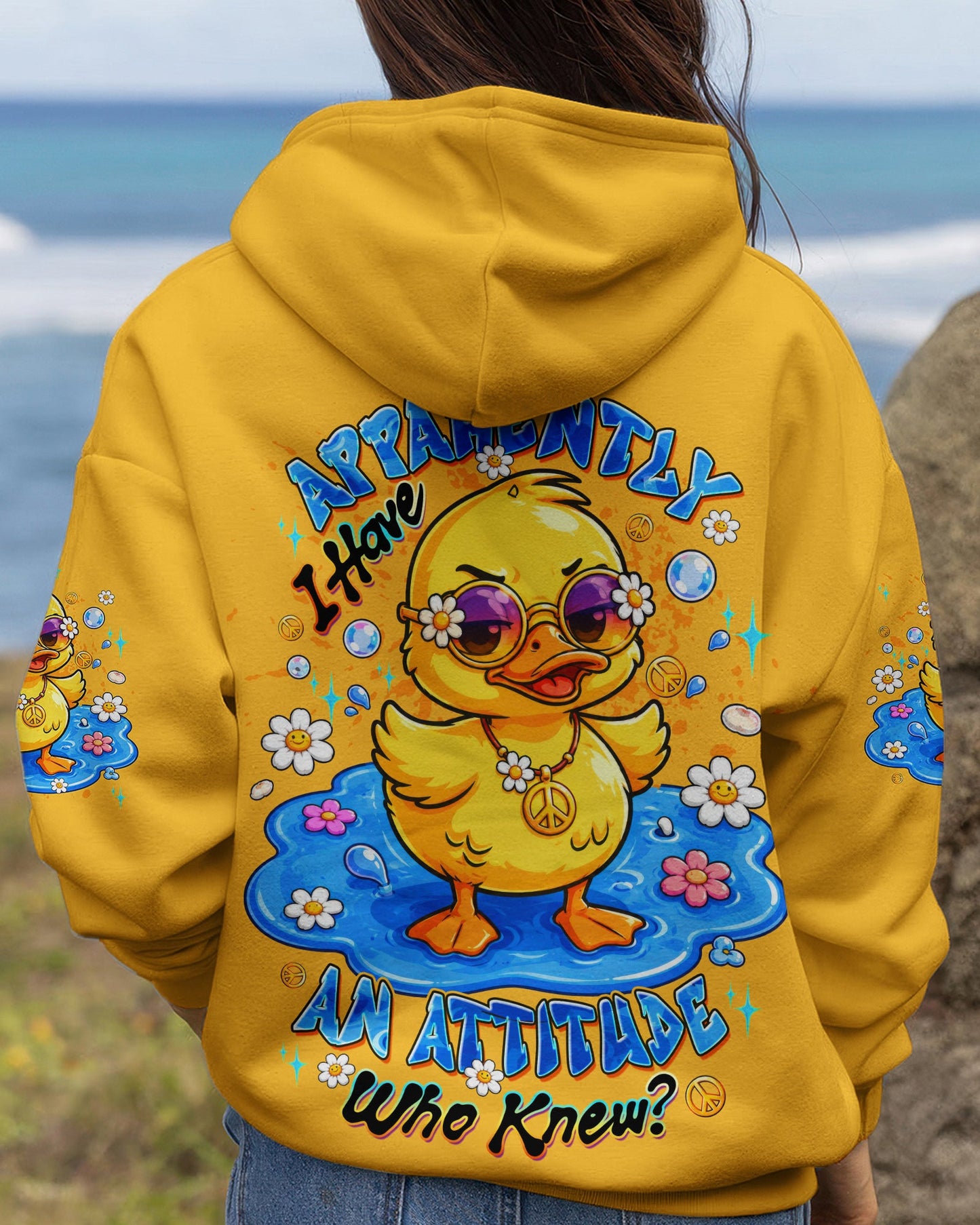 APPARENTLY I HAVE AN ATTITUDE WHO KNEW DUCK ALL OVER PRINT - TLTW2105263
