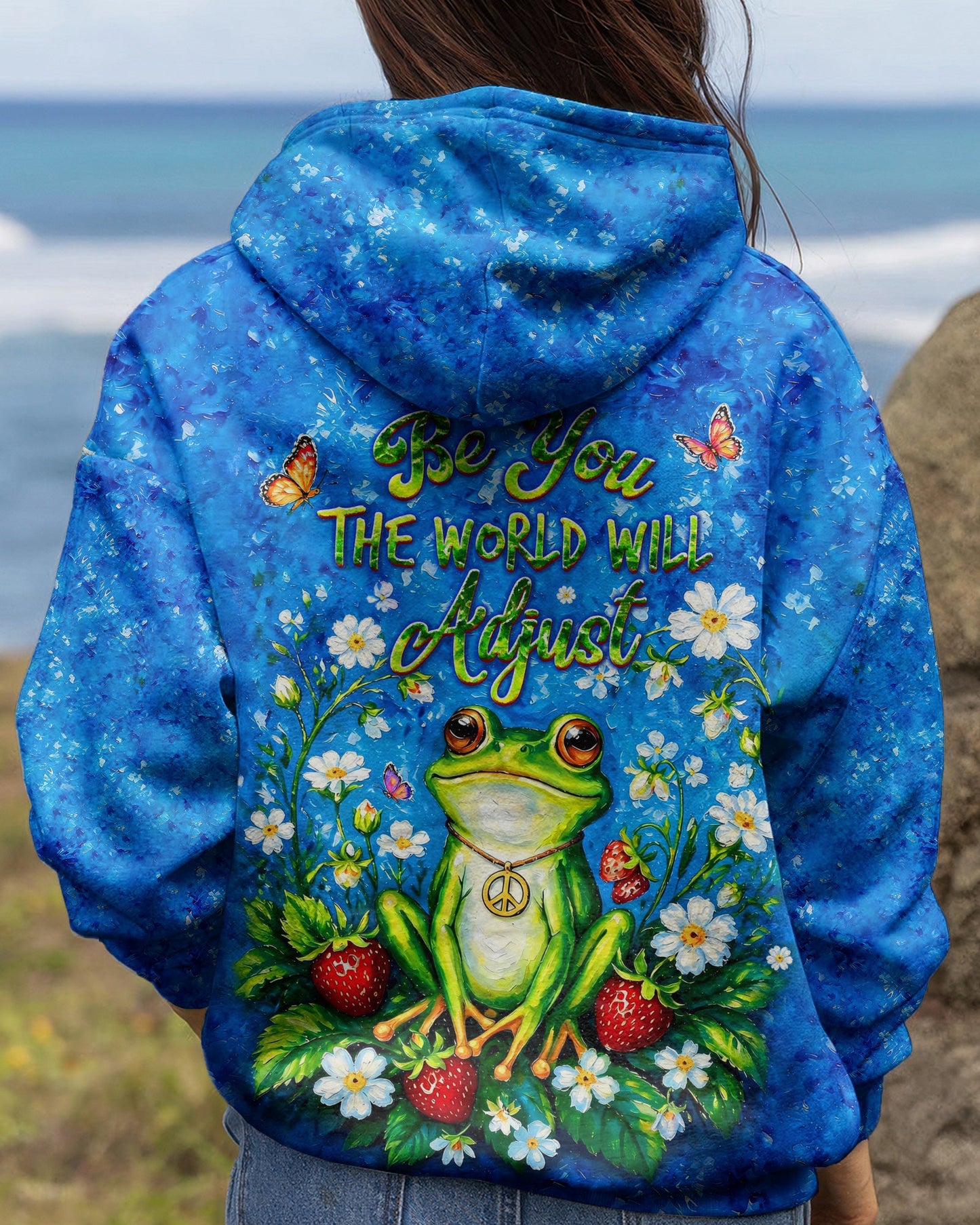 BE YOU THE WORLD WILL ADJUST FROG ALL OVER PRINT - TLHG0805264