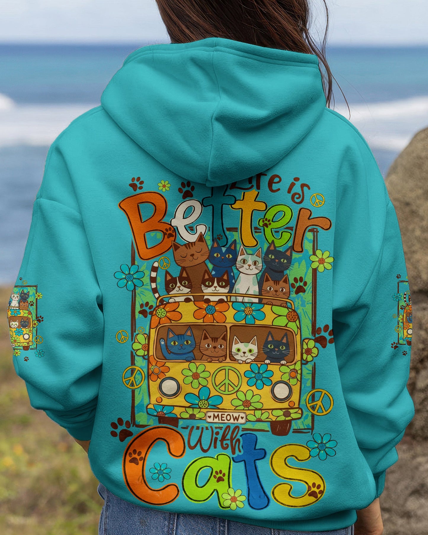 LIFE IS BETTER WITH CATS ALL OVER PRINT - TYQY2206261