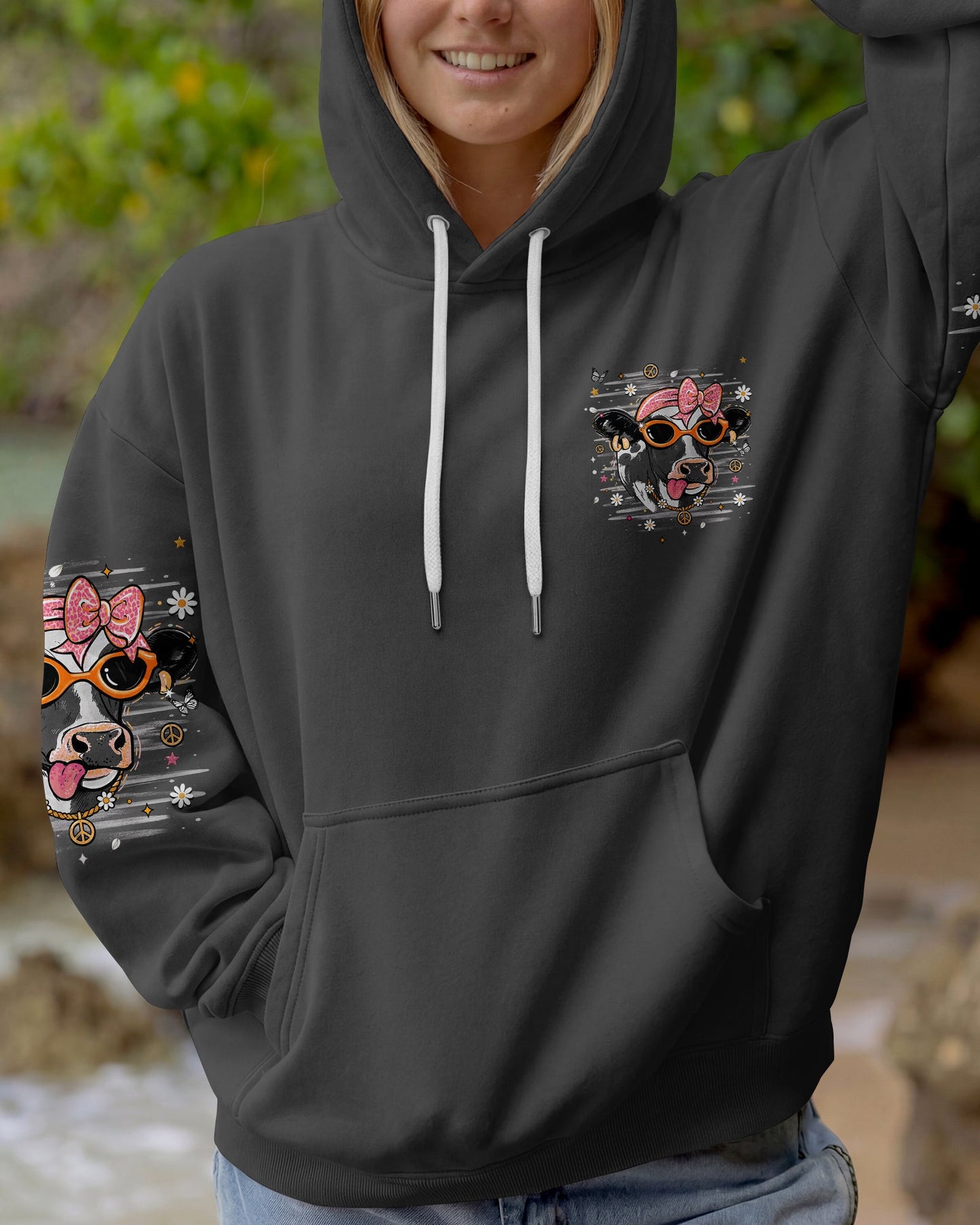 LITTLE BIT A HOT MESS COW ALL OVER PRINT  - TLHN1806264