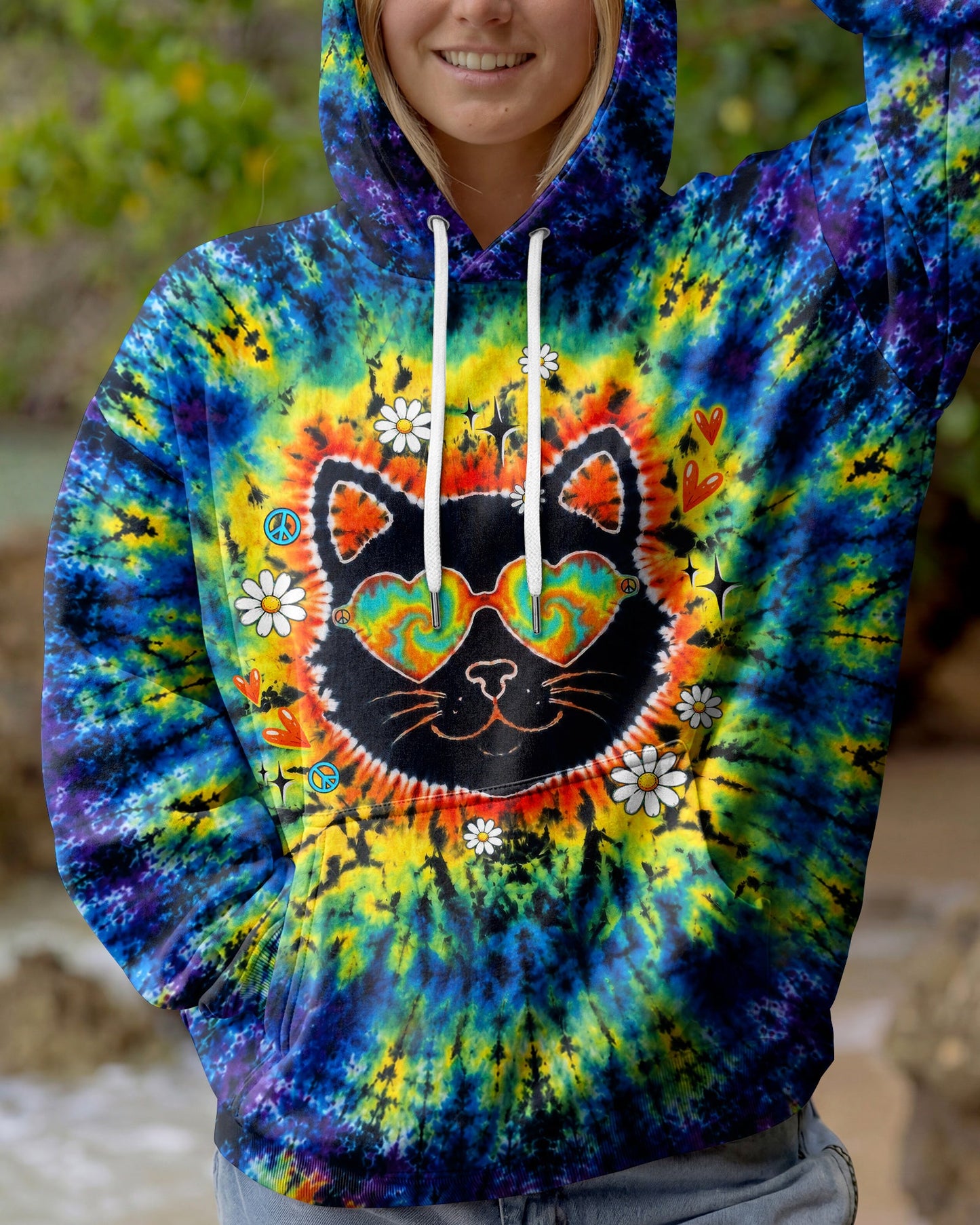 PEACE LOVE AND MEOW CAT BURST ALL OVER PRINT - TLTW0907262