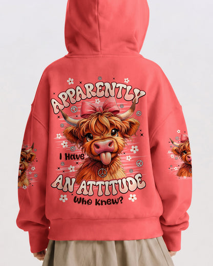APPARENTLY I HAVE AN ATTITUDE WHO KNEW COW KIDS ALL OVER PRINT - TYPQ1006263