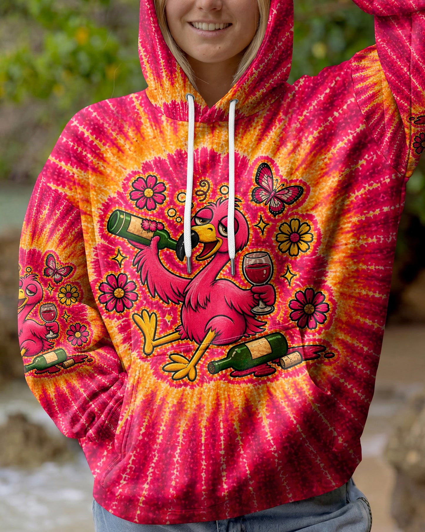 I'M NEVER DRINKING AGAIN FLAMINGO ALL OVER PRINT   - TLHN2804262