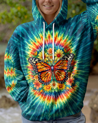 JUST BREATHE BUTTERFLY FLORAL SWIRL ALL OVER PRINT - TLHG0704262