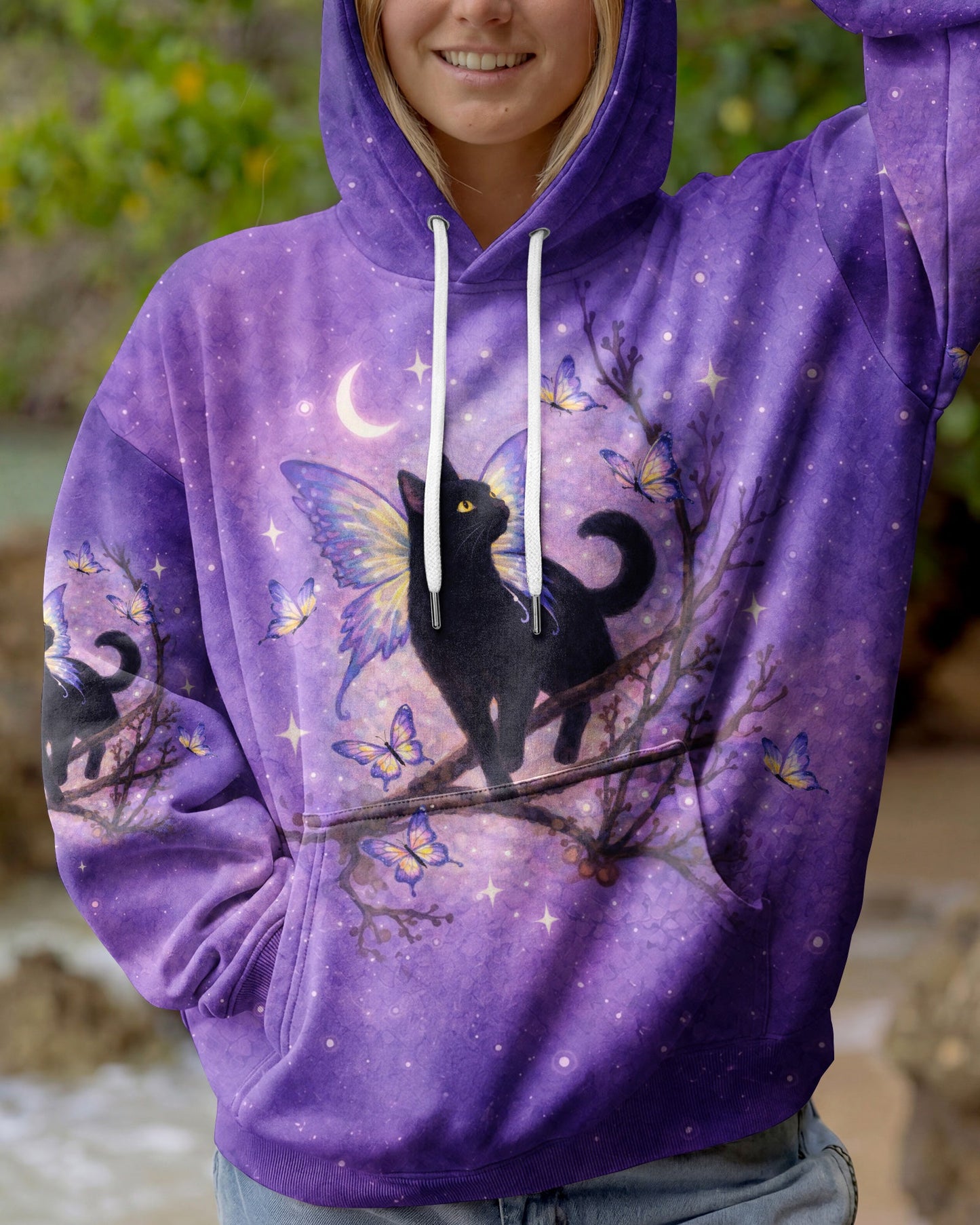 I BELIEVE THERE ARE ANGELS AMONG US BLACK CAT ALL OVER PRINT - TLNO1205261
