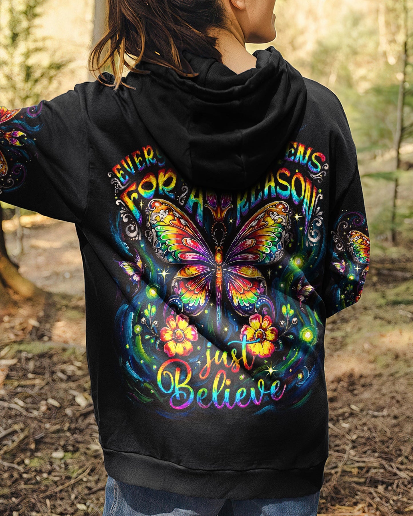 JUST BELIEVE BUTTERFLY GLOW ALL OVER PRINT - KM2404261