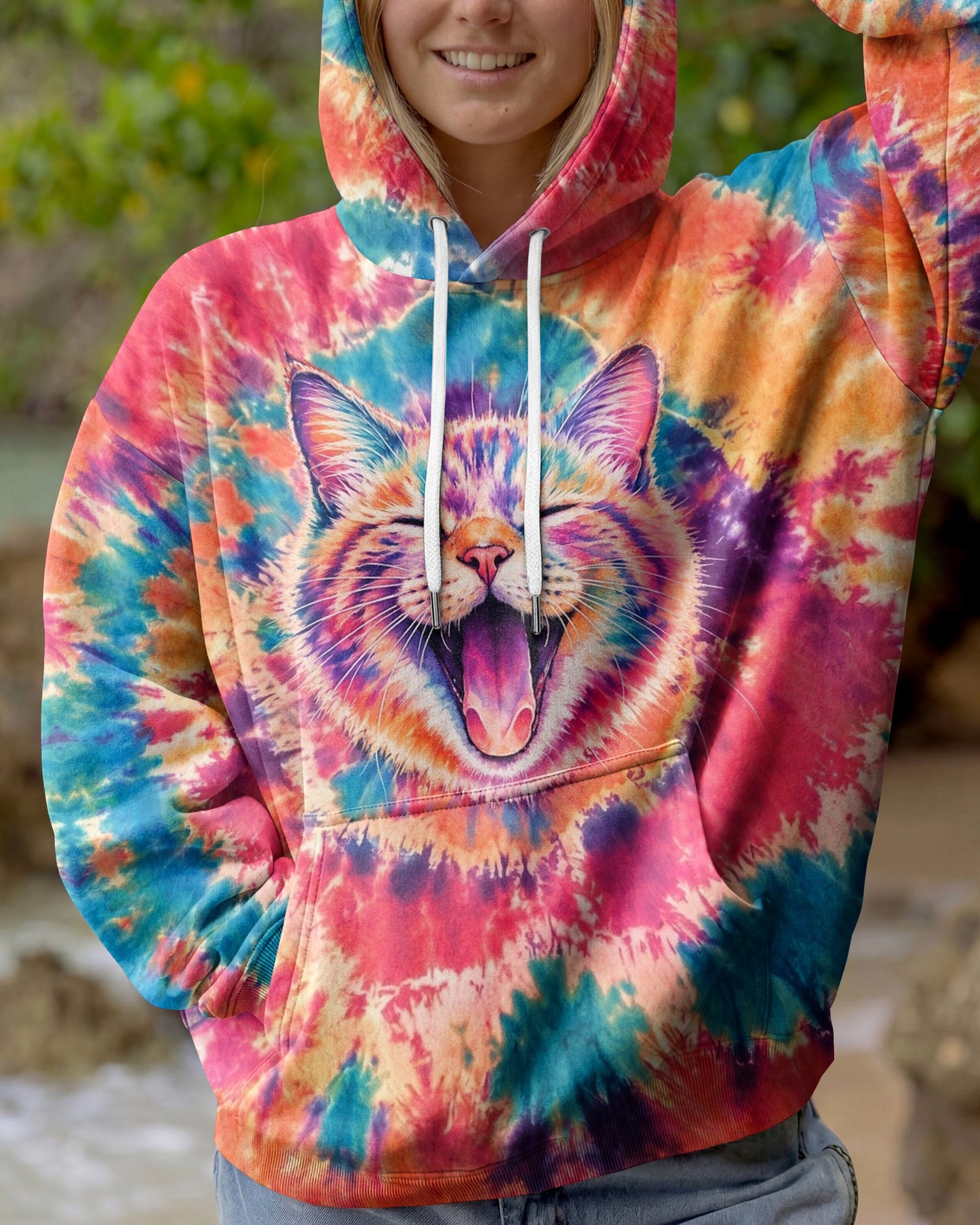 JOYFUL CAT WATERCOLOR PATTERN  ALL OVER PRINT - TLNO2404261
