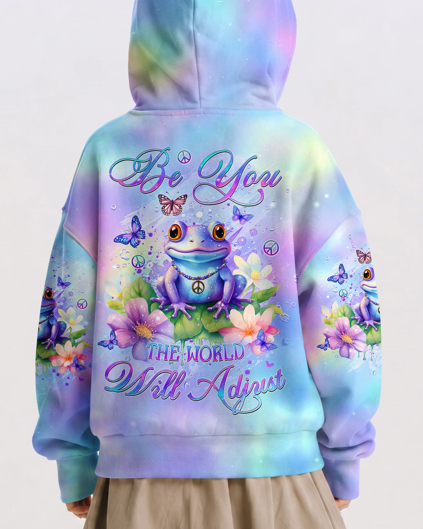 BE YOU THE WORLD WILL ADJUST FROG KIDS ALL OVER PRINT - YHDU1812237