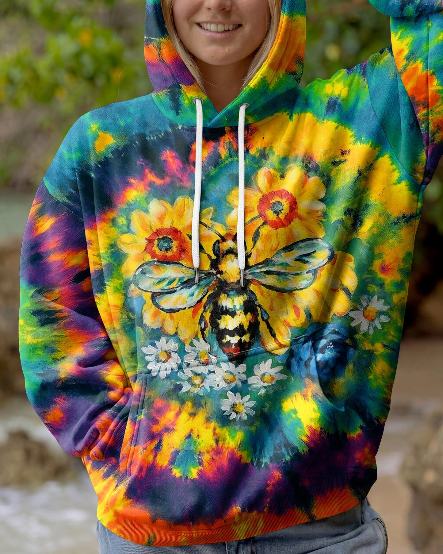 JUST BREATHE BEE SUNFLOWER ALL OVER PRINT - RI2304261