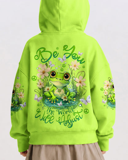 BE YOU THE WORLD WILL ADJUST FROG KIDS ALL OVER PRINT - TLTW1512234