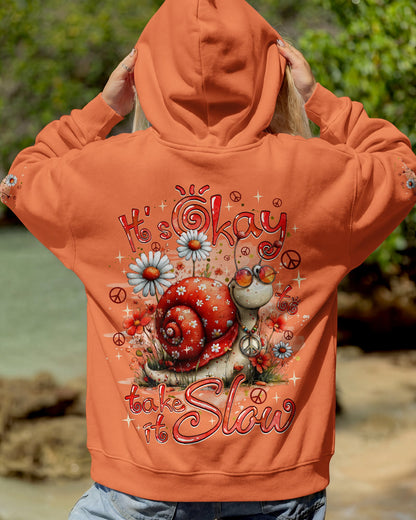 IT'S OKAY TO TAKE IT SLOW SNAIL ALL OVER PRINT - TYQY2506261
