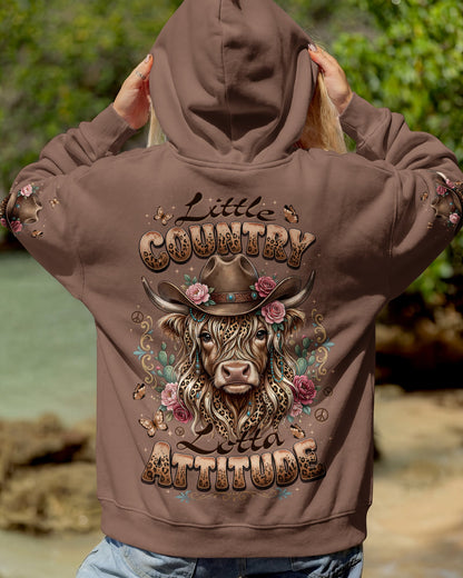 LITTLE COUNTRY LOTTA ATTITUDE COW ALL OVER PRINT  - TLTW1006264