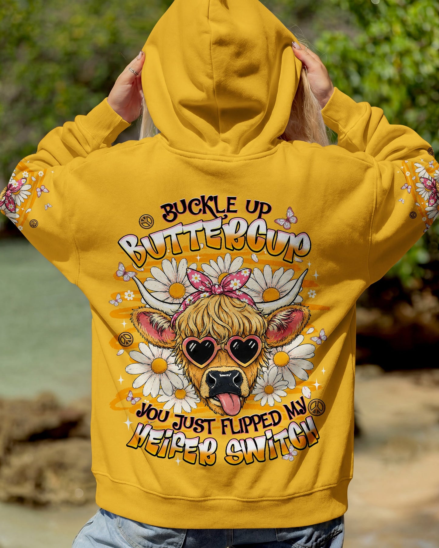 BUCKLE UP BUTTERCUP HEIFER SWITCH COW ALL OVER PRINT - TLNT1706262