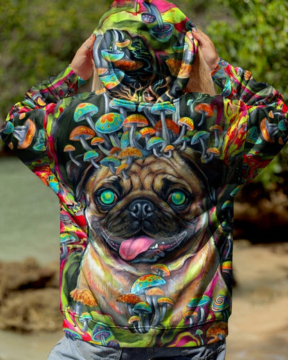 VIBRANT PUG MAGIC MUSHROOM ALL OVER PRINT - RITD0906261