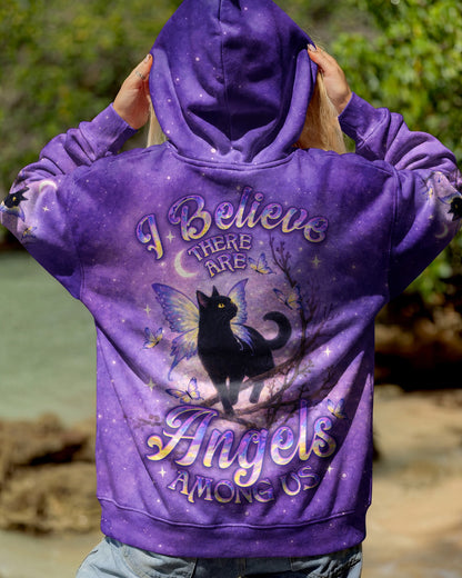 I BELIEVE THERE ARE ANGELS AMONG US BLACK CAT ALL OVER PRINT - TLNO1205261
