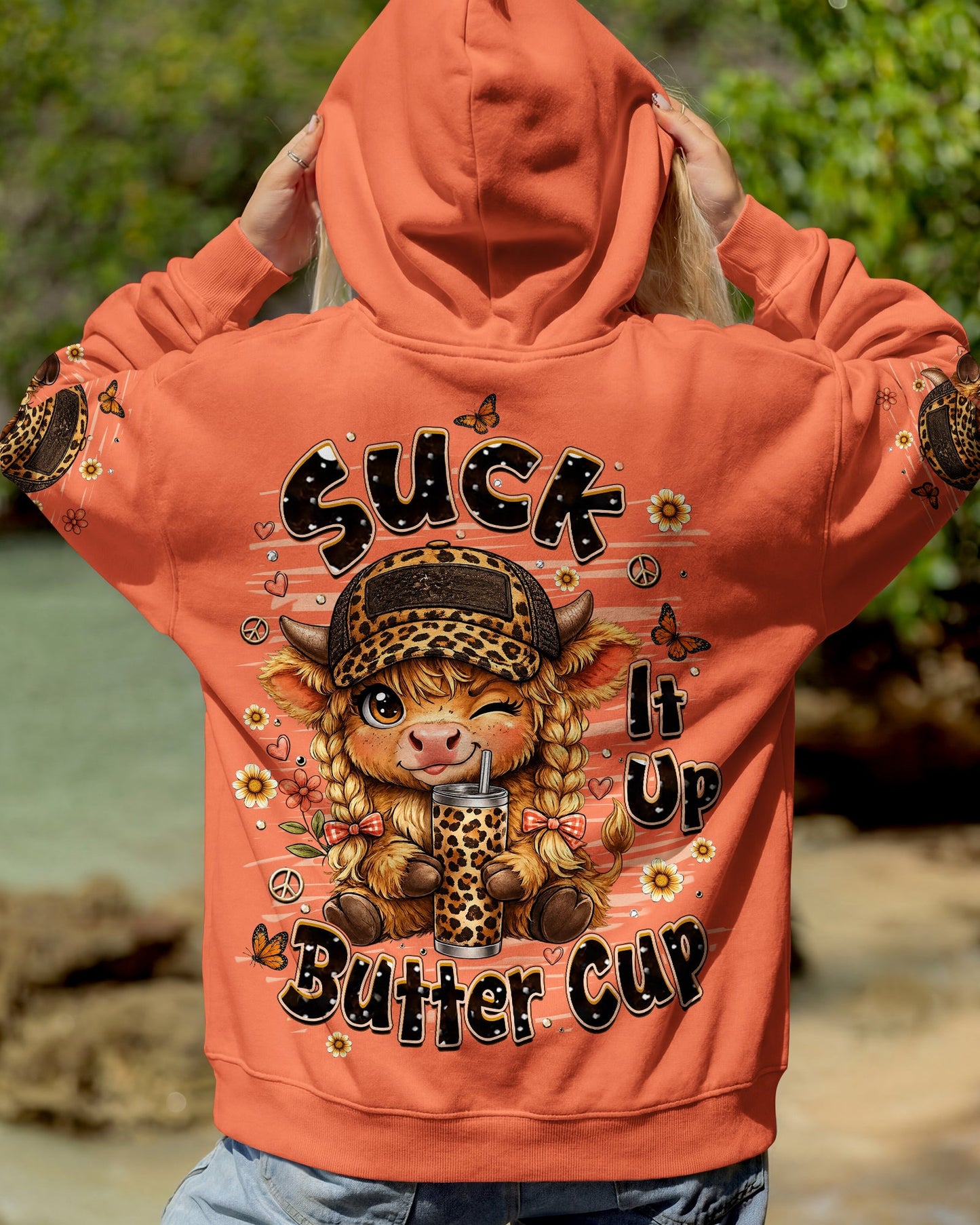 SUCK IT UP BUTTERCUP COW ALL OVER PRINT  - TLHN0906261