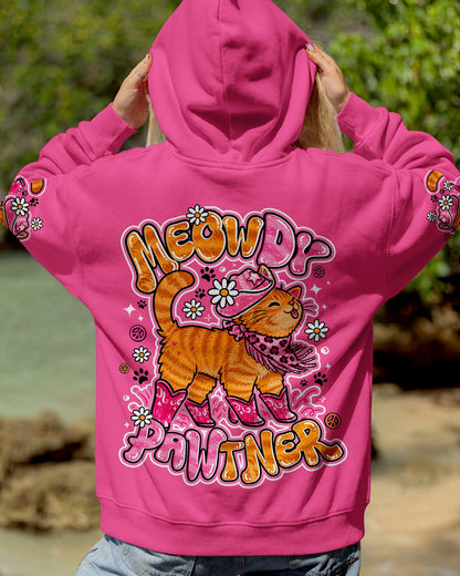 MEOWDY PAWTNER ORANGE TABBY CAT ALL OVER PRINT - TLNO0907262
