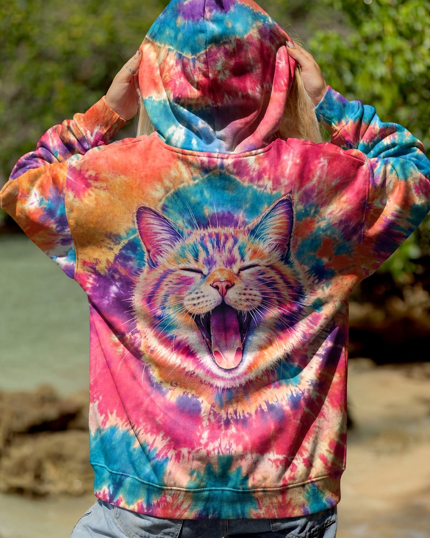 JOYFUL CAT WATERCOLOR PATTERN  ALL OVER PRINT - TLNO2404261