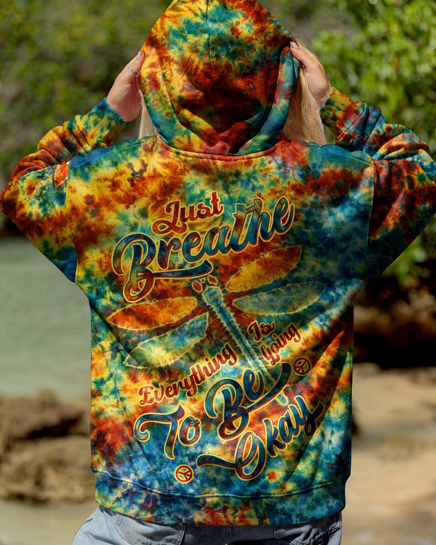 JUST BREATHE DRAGONFLY SWIRL  ALL OVER PRINT  - TLTW1704261