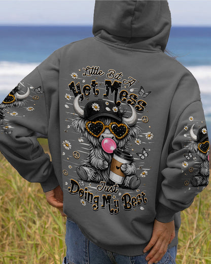 LITTLE BIT A HOT MESS COW ALL OVER PRINT  - TLHN1706264