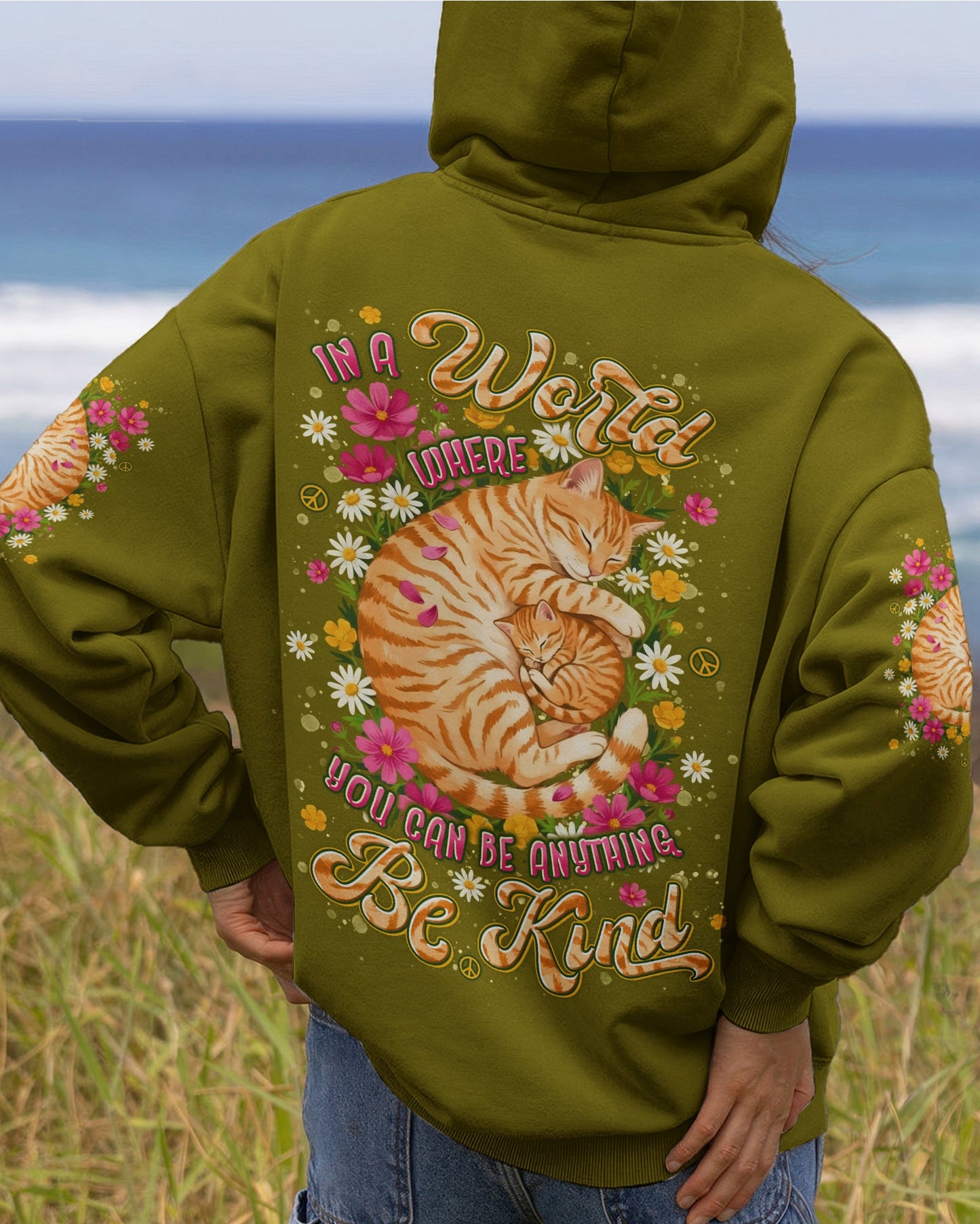 IN A WORLD WHERE YOU CAN BE ANYTHING BE KIND CAT ALL OVER PRINT - TYLN1505261