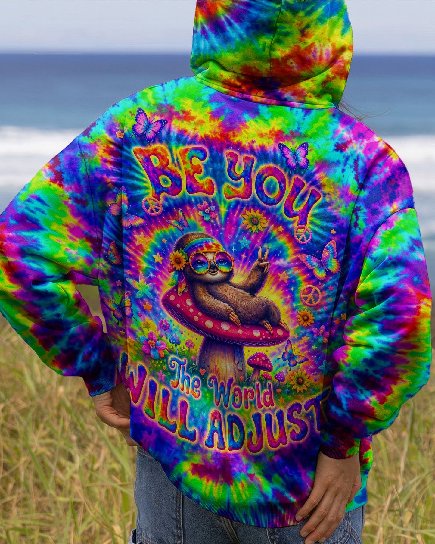BE YOU HIPPIE SLOTH ALL OVER PRINT - RI0707262