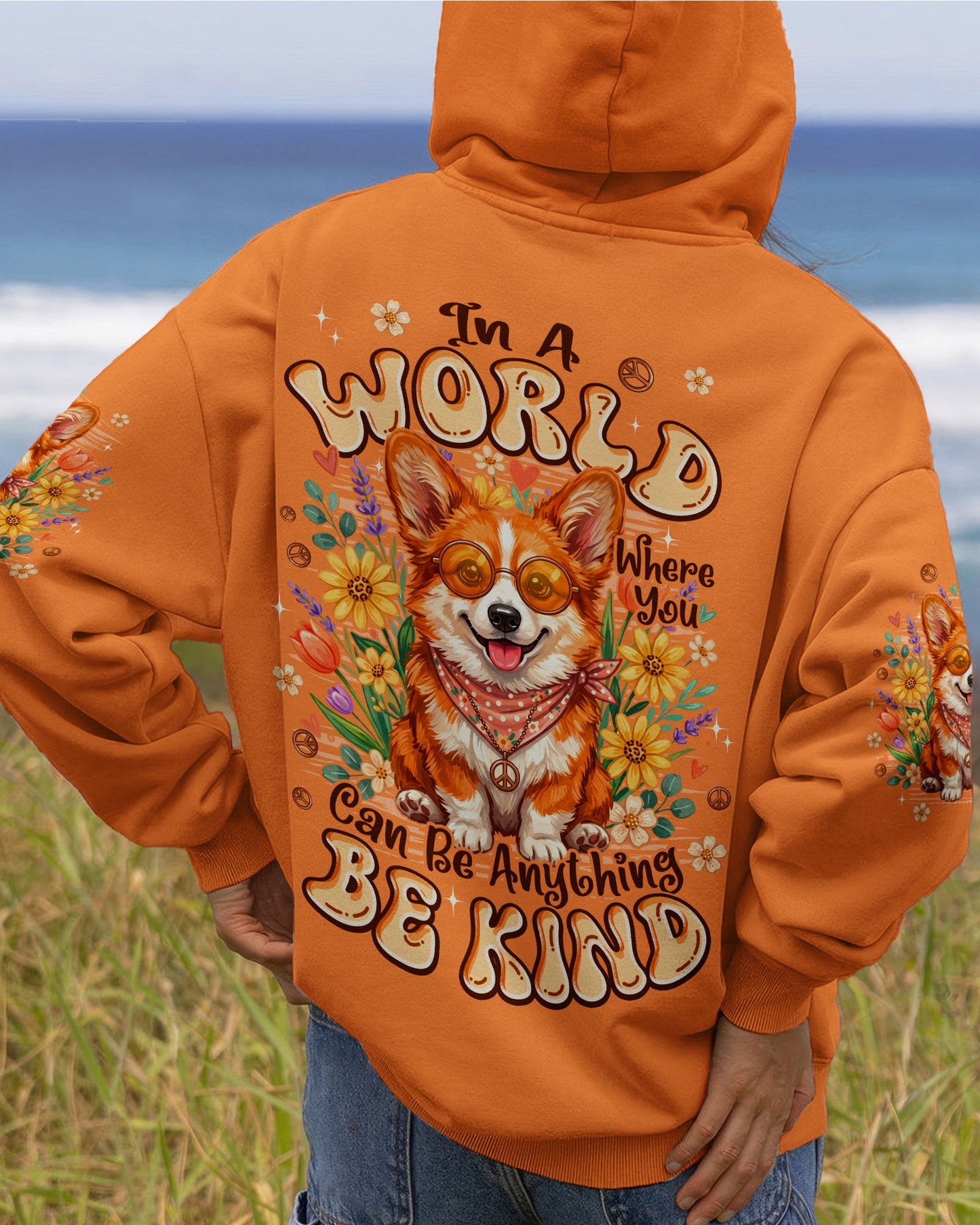 IN A WORLD WHERE YOU CAN BE ANYTHING BE KIND CORGI DOG ALL OVER PRINT - TYPQ2304262