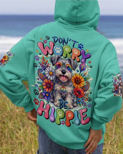 DON'T WORRY BE HIPPIE SCHNAUZER DOG ALL OVER PRINT - TYQY0605261
