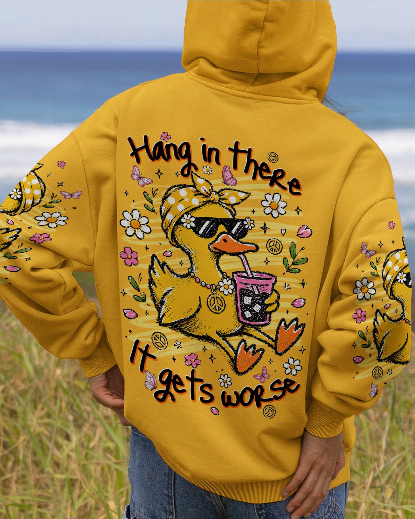 HANG IN THERE DUCK ALL OVER PRINT - TLNT0106263