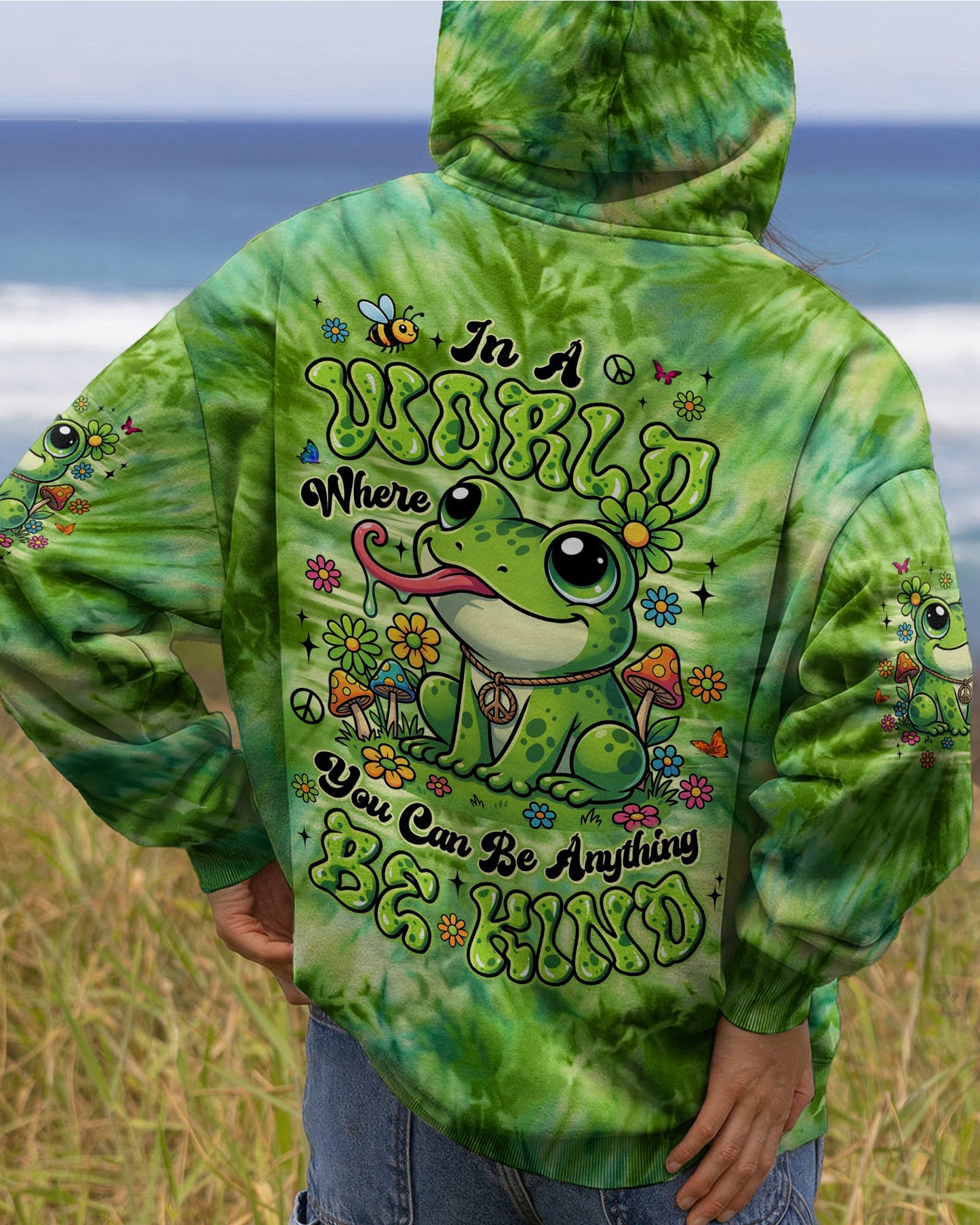 BE KIND FROG GREEN ALL OVER PRINT - TYLN2204262