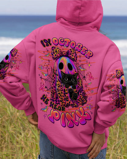 IN OCTOBER WE WEAR PINK BOO BLACK CAT BREAST CANCER AWARENESS ALL OVER PRINT  - TLTW1507265