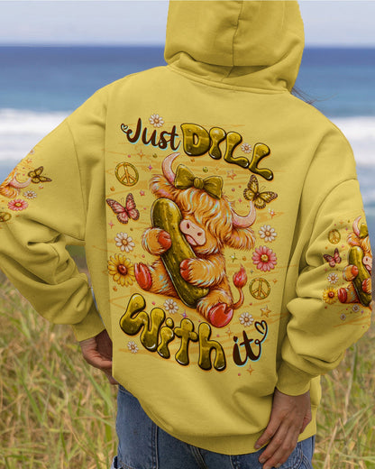 JUST DILL WITH IT  HIGHLAND COW ALL OVER PRINT  - TLTW1006261