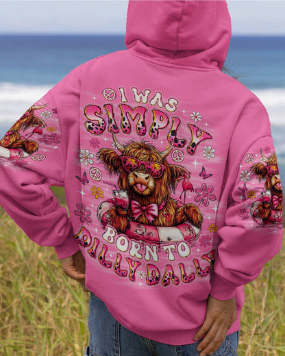 I WAS SIMPLY BORN TO DILLY DALLY COW  ALL OVER PRINT - TLNO1605262