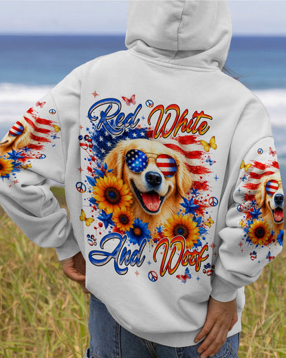 RED WHITE & WOOF GOLDEN RETRIEVER DOG ALL OVER PRINT - TLNT1905264