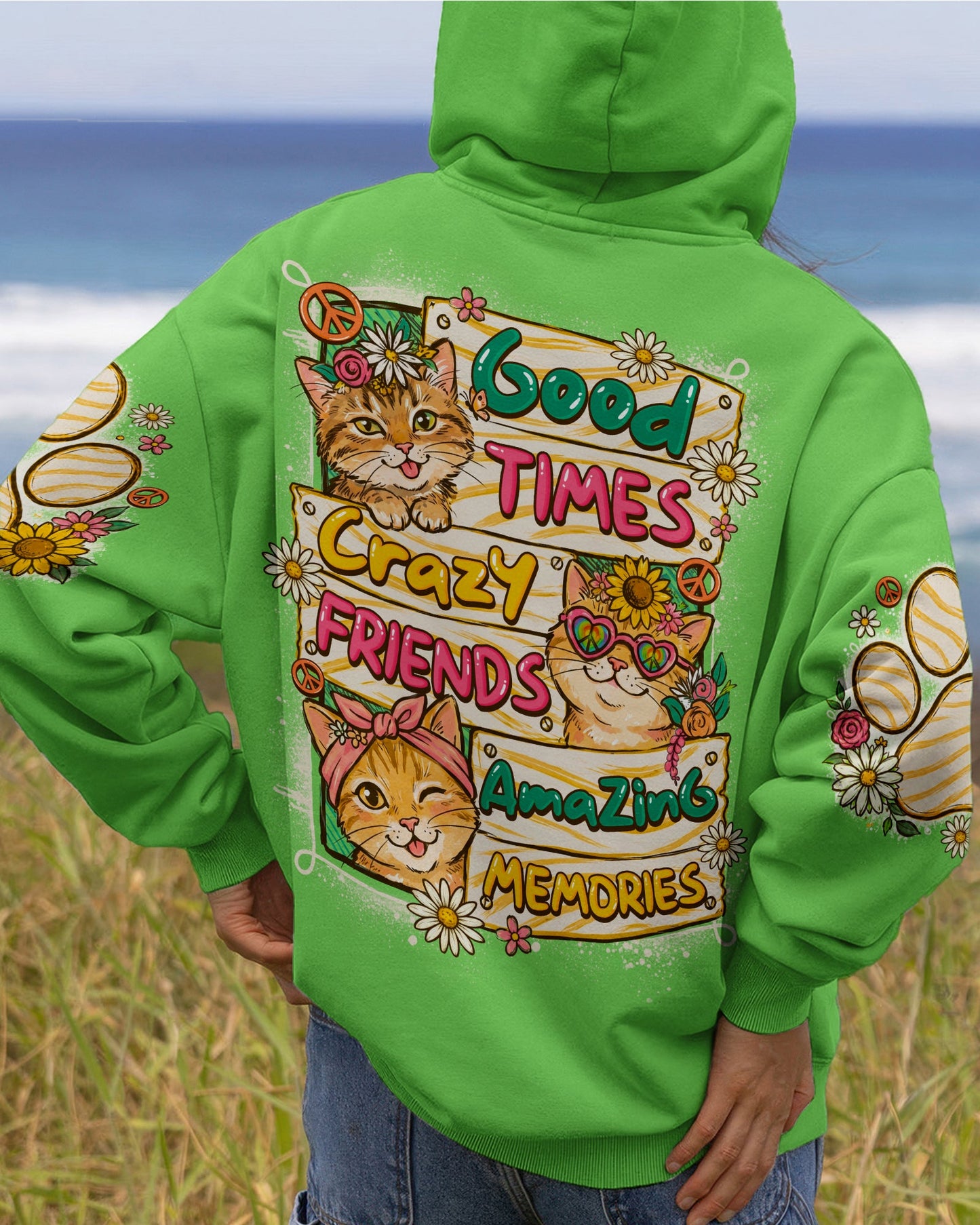 GOOD TIMES CRAZY FRIEND CAT ALL OVER PRINT - TLNO1007261