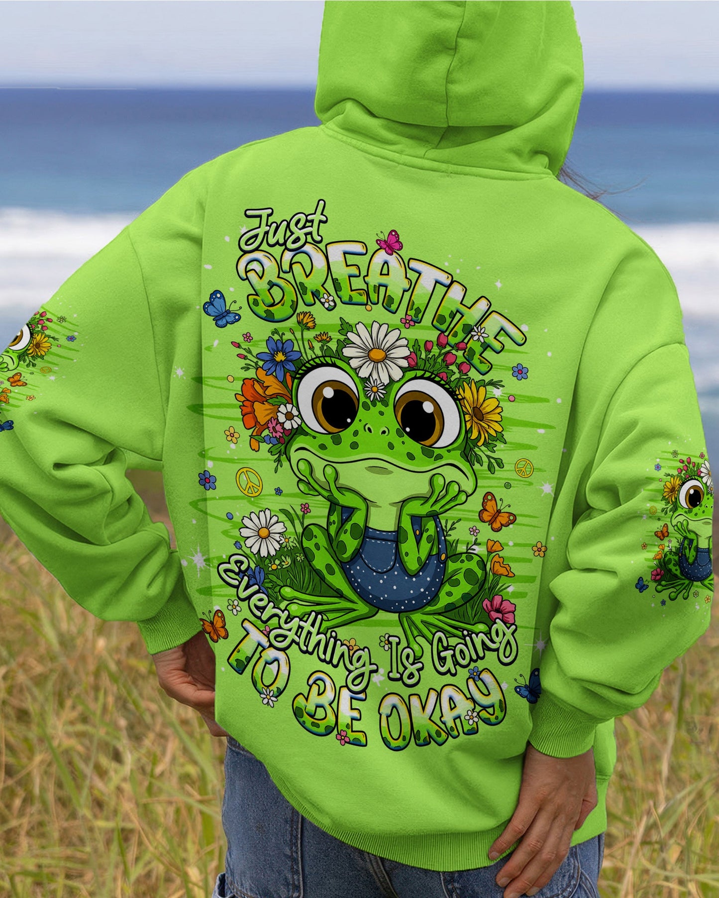 JUST BREATHE FROG ALL OVER PRINT - TLHG2206263
