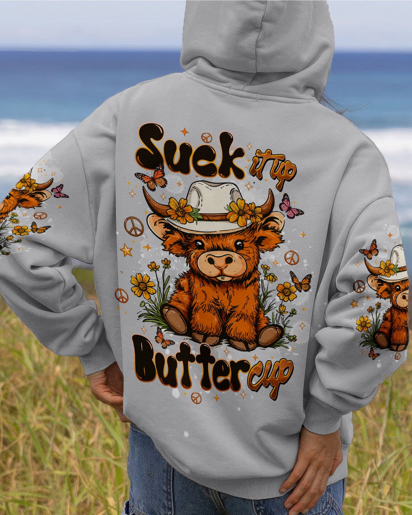 SUCK IT UP BUTTERCUP HIGHLAND COW ALL OVER PRINT  - TLTW1006262