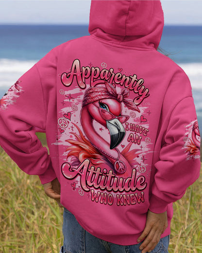 APPARENTLY I HAVE AN ATTITUDE WHO KNEW FLAMINGO ALL OVER PRINT - TYQY1804261