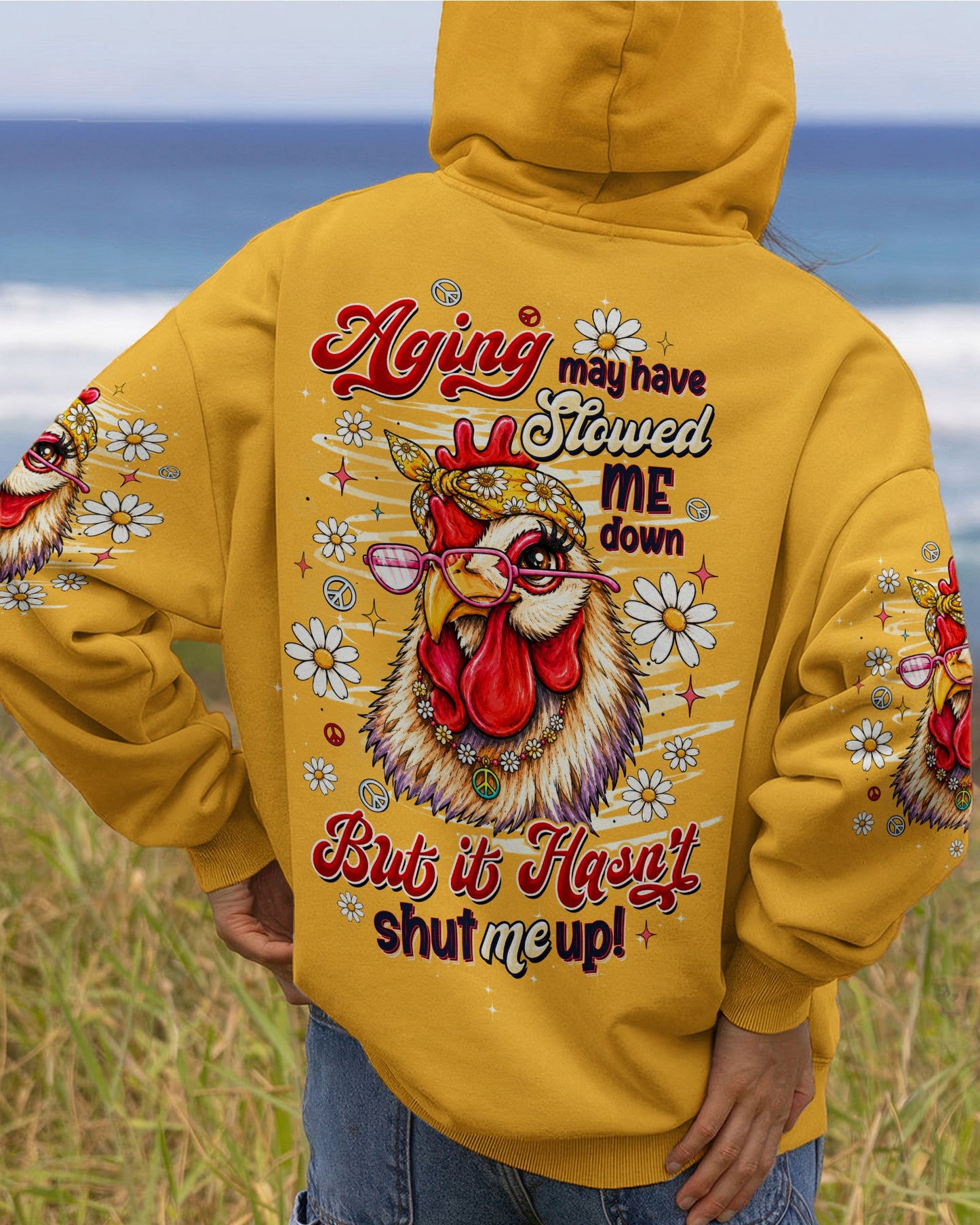 AGING MAY HAVE SLOWED ME DOWN CHICKEN ALL OVER PRINT - TLTW2506265