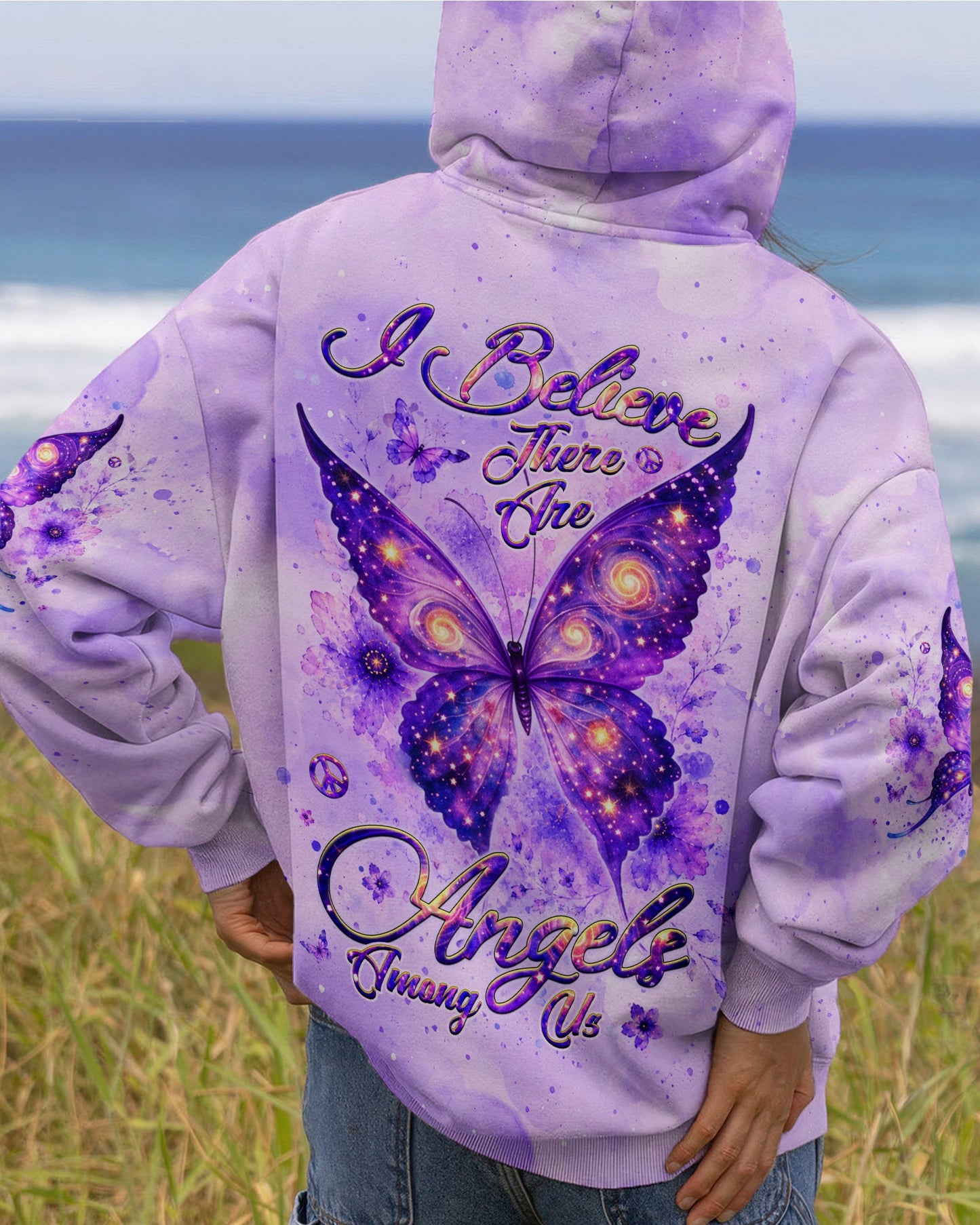 I BELIEVE THERE ARE ANGELS AMONG US BUTTERFLY ALL OVER PRINT - TLHG2906264