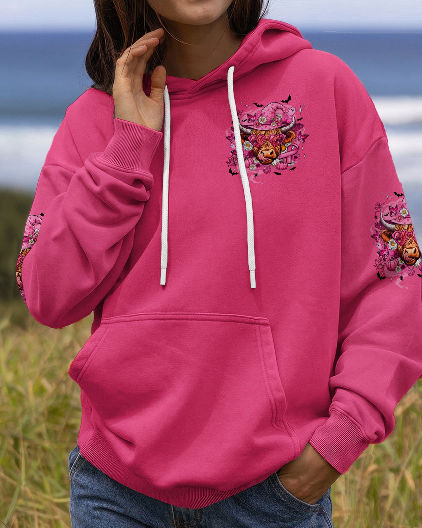 IN OCTOBER WE WEAR PINK COW HALLOWEEN BREAST CANCER AWARENESS ALL OVER PRINT - TYQY1507263