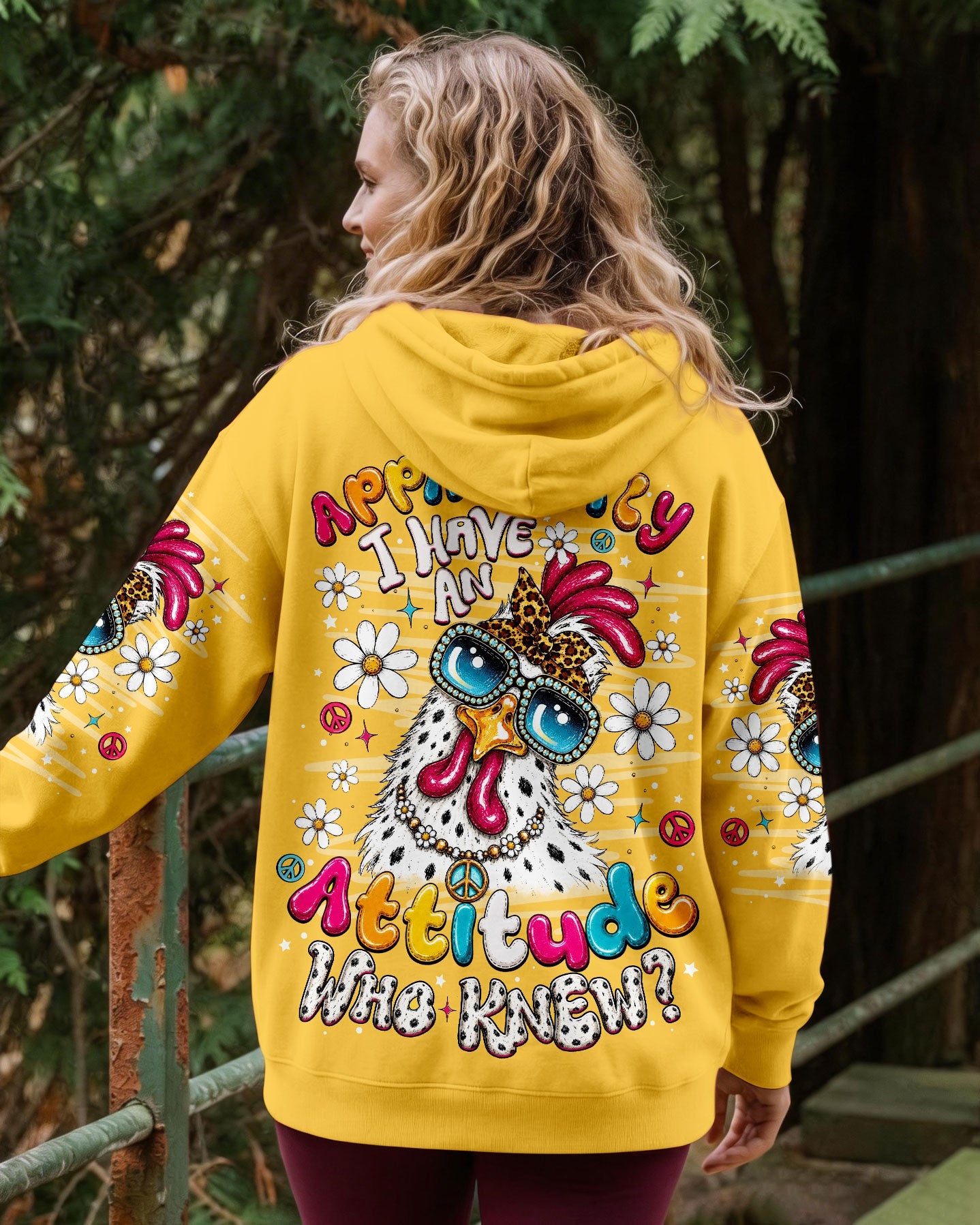 APPARENTLY I HAVE AN ATTITUDE WHO KNEW CHICKEN ALL OVER PRINT - TLNO2606261