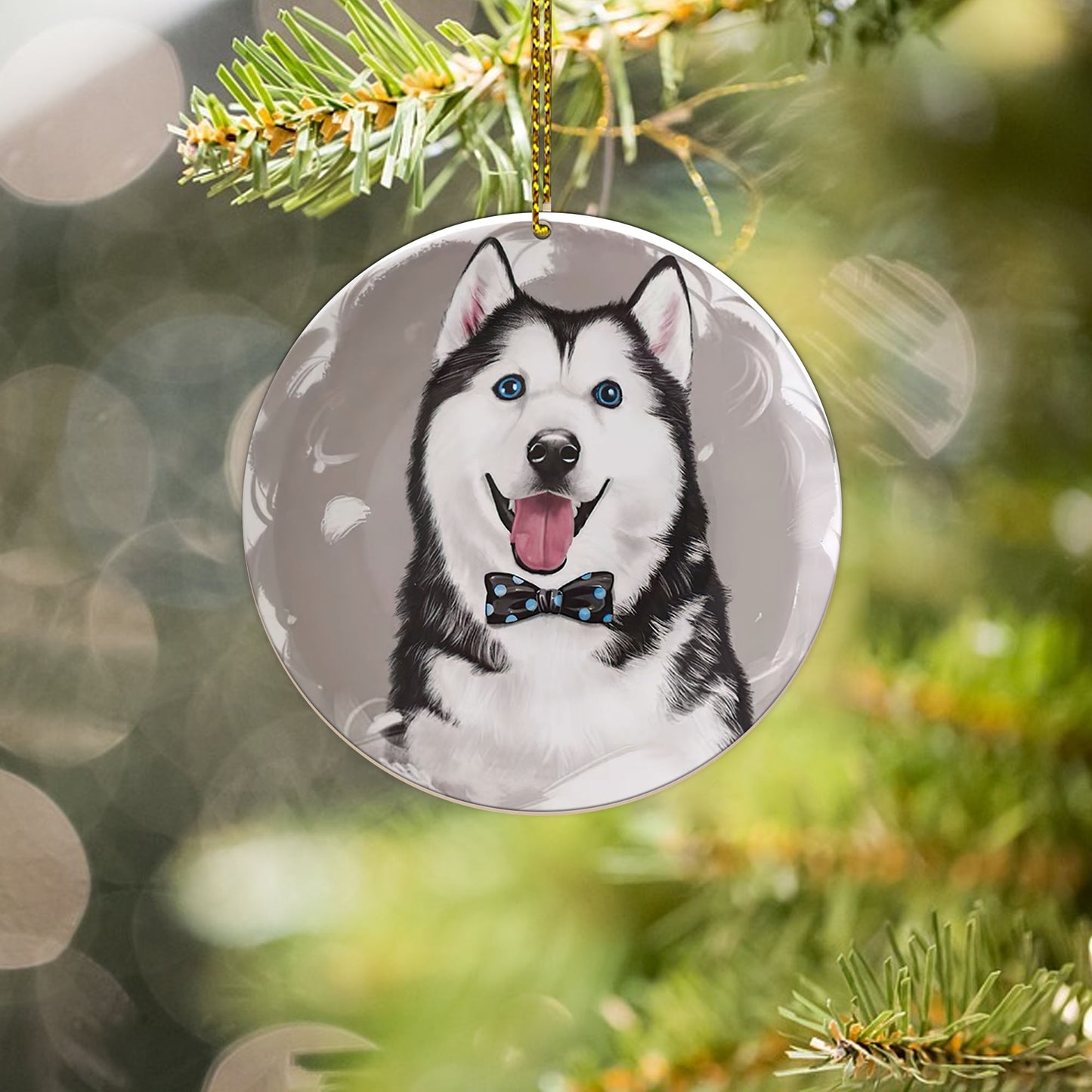 Husky Custom Pet Dog Cat Ceramic Ornament
