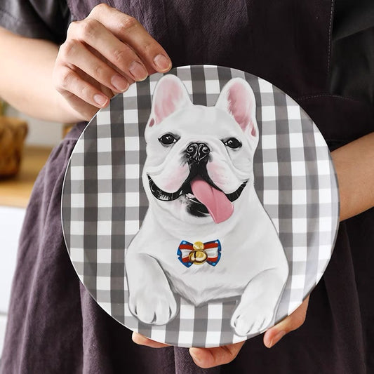 Bulldog Custom Household Pet Ceramic Plate
