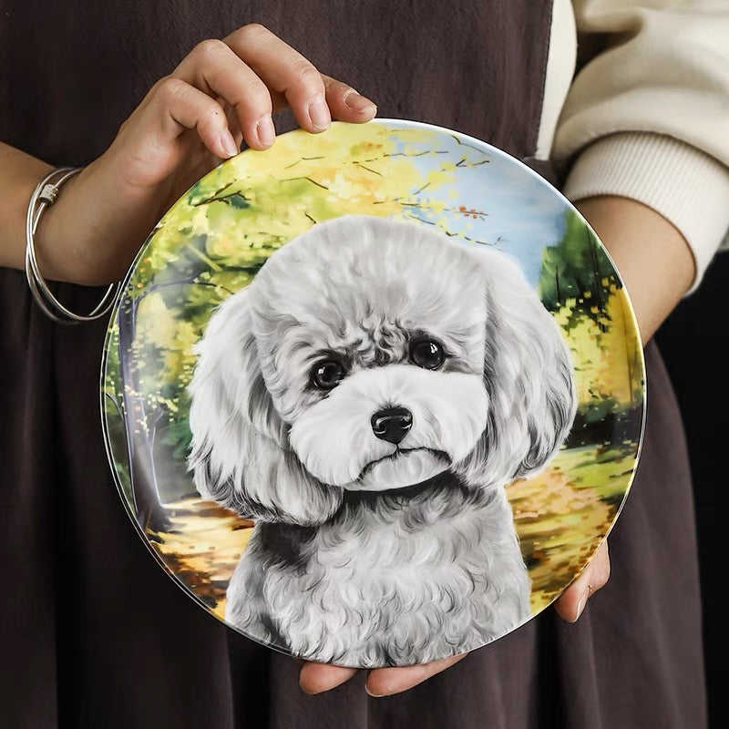 Bichon Frisé Custom Household Pet Ceramic Plate