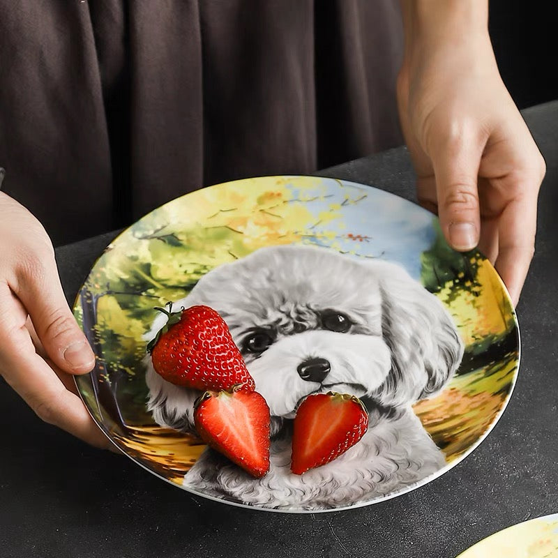 Bichon Frisé Custom Household Pet Ceramic Plate