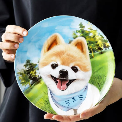 Pomeranian Custom Household Pet Ceramic Plate