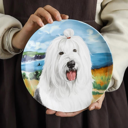 Sheepdog Custom Household Pet Ceramic Plate