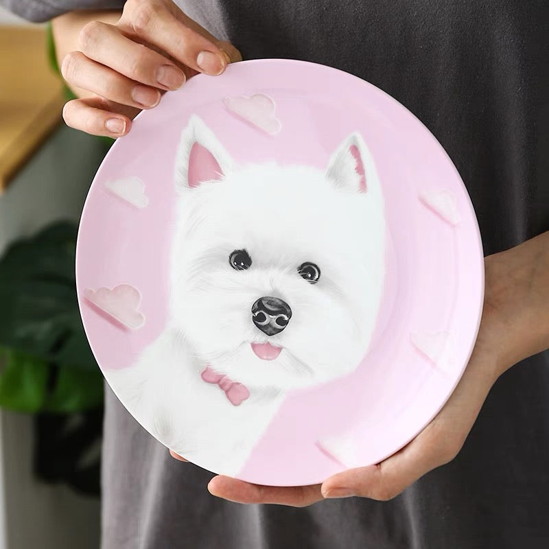 West Highland White Terrier Custom Household Pet Ceramic Plate